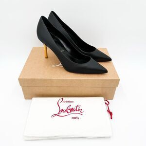 Christian Louboutin Pointed Toe Masca Pumps 85 Black Leather Size 39.5, 9.5
